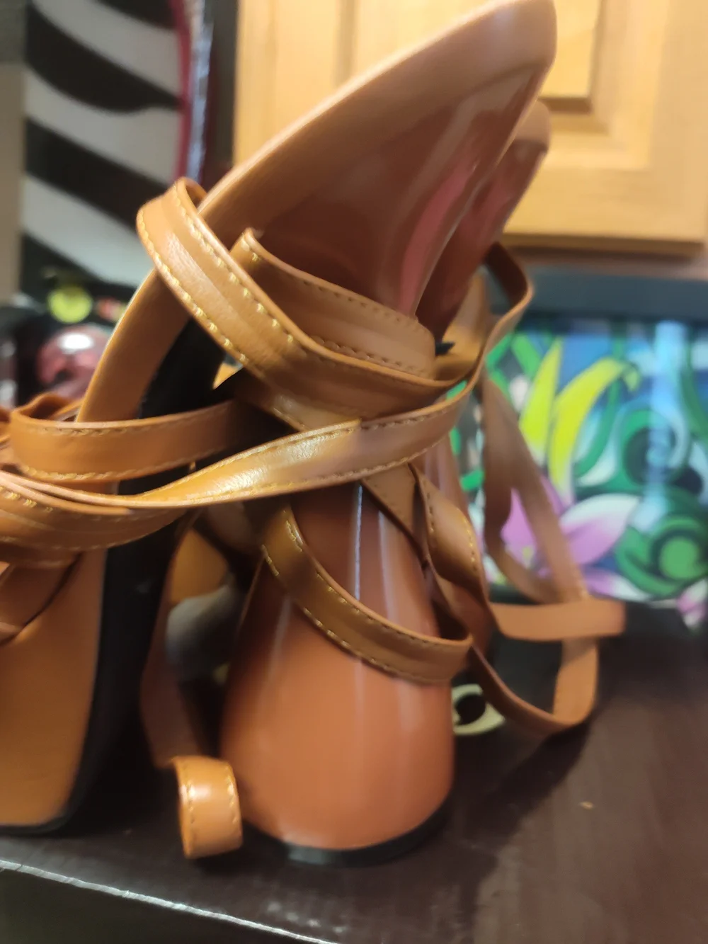 Women’s Tan Platform Strappy Sandals by Fashion Nova, Size 8